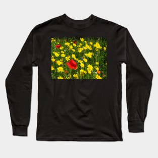 Poppy and Corn Marigolds Long Sleeve T-Shirt